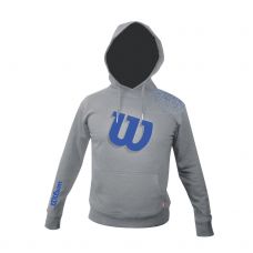 SUDADERA WILSON CORE COTTON PU HODDIE GRIS AZUL WRE220007