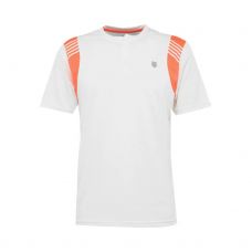 CAMISETA KSWISS HENLEY CREW BRIGHT BLANCO NARANJA