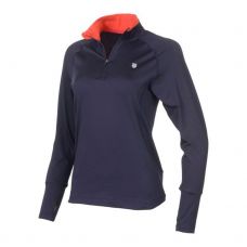 CAMISETA K-SWISS HERITAGE ZIP MOCK MUJER AZUL MARINO