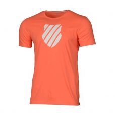 CAMISETA KSWISS NARANJA LOGO BLANCO