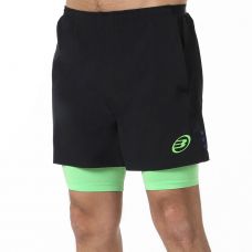 PANTALON CORTO BULLPADEL TICIANO NEGRO VERDE