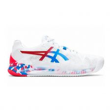 ASICS GEL RESOLUTION 8 CLAY L.E. BLANCO ROJO AZUL 1041A116-100