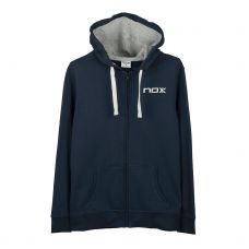 SUDADERA NOX TEAM CON CAPUCHA AZUL MARINO MUJER