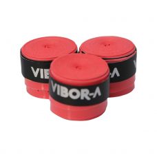 PACK 3 OVERGRIPS VIBOR-A MICROPERFORADO ROJO