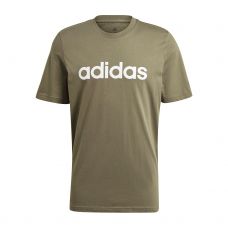 TSHIRT ADIDAS ESSENTIALS EMBROIDERED LINEAR LOGO VERT BLANC