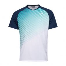 T SHIRT HEAD PERFORMANCE BLANC BLEU