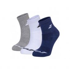 3 PACK CALCETINES BABOLAT QUARTER BLANCO AZUL GRIS