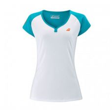 T-SHIRT BABOLAT SLEEVE TOP BLANC BLEU FEMME