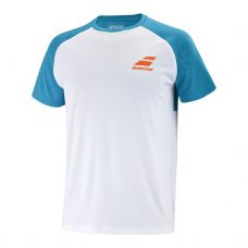 T SHIRT BABOLAT PLAY CREW BLANC BLEU