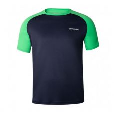 T SHIRT BABOLAT PLAY CREW NECK BLEU VERT JUNIOR