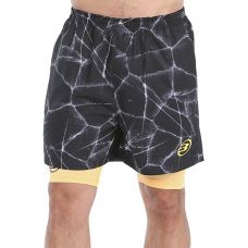 PANTALON CORTO BULLPADEL MACHETA NEGRO AMARILLO