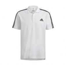 POLO ADIDAS ESSENTIALS AEROREADY PIQU LOGO 3 FRANJAS BLANCO NEGRO