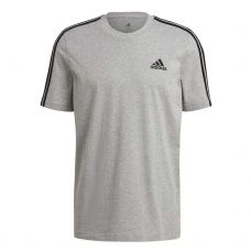 CAMISETA ADIDAS ESSENTIALS 3 BANDAS GRIS NEGRO