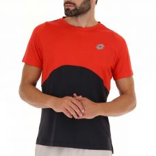 CAMISETA LOTTO RUN FIT BLOCK ROJO NEGRO