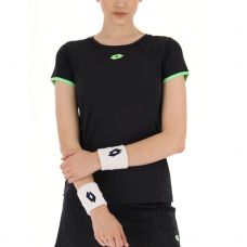 CAMISETA LOTTO SUPERRAPIDA NEGRO VERDE MUJER