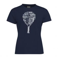 CAMISETA HEAD PADEL TYPO AZUL MARINO MUJER