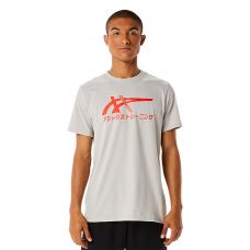 CAMISETA ASICS TIGER GRIS NARANJA