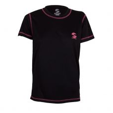 CAMISETA PADEL SOFTEE REVEL MUJER NEGRO FUCSIA