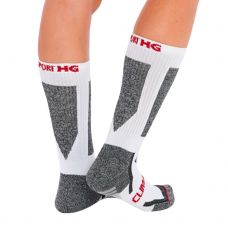 HG SPORT CALZINI TECNICI IN FIBRA DI CARBONIO BIANCO GRIGIO