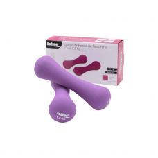 JUEGO PESAS NEOPRENO OVAL 1.5KG VIOLETA