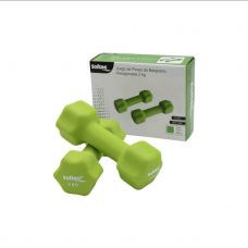 JUEGO PESAS DE NEOPRENO SOFTEE HEXAGONALES 2KG VERDE