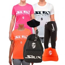 PACK SIUX MUJER 3 CAMISETAS CON PANTALON BANDOLERA Y ACCESORIOS