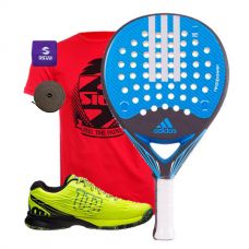 PACK ADIDAS REALPOWER CTRL Y ZAPATILLAS WILSON KAOS SAFETY AMARILLO