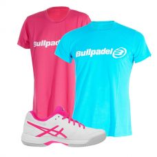 PACK ASICS GEL GAME 6 CLAY Y CAMISETAS BULLPADEL