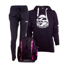 PACK SIUX MOCHILA DIABLO FUCSIA PANTALON AZUL Y SUDADERA BELICE MUJER MARINO