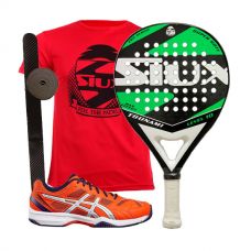 PACK SIUX TSUNAMI VERDE Y ASICS GEL PADEL EXCLUSIVE 4 SG