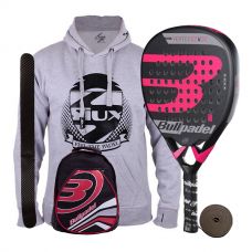 PACK BULLPADEL VERTEX 2 JUNIOR GIRL Y MOCHILA BULLPADEL ROJA