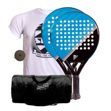 PACK 2 ADIDAS FAST COURT AZUL Y MOCHILA JOHN SMITH NEGRA