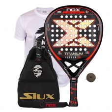 PACK NOX TITANIUM CARBON 3K LUXURY SERIES Y BANDOLERA SIUX ORO