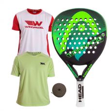 PACK HEAD GRAPHENE TORNADO CONTROL LTD Y DOS CAMISETAS WINGPADEL