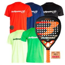 PACK BULLPADEL VERTEX 2 CON 5 CAMISETAS BULLPADEL