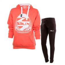 EQUIPACION MUJER SIUX SUDADERA CORAL Y PANTALON NEGRO