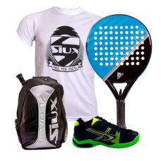 PACK ADIDAS FAST COURT BLU E SCARPE SOFTEE WINNER 1.0 NERO