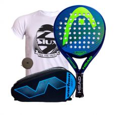 PACK HEAD STRATOS Y PALETERO VARLION HEXAGON AZUL