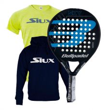 PACK BULLPADEL SKY AZUL, SUDADERA Y CAMISETA SIUX