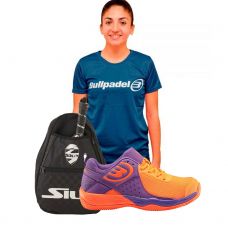 BULLPADEL PACK SCARPE BEMER DONNA, BORSA A TRACOLLA SIUX S-BAG E T-SHIRT