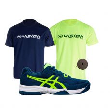 PACK ASICS GEL PADEL PRO 4 Y CAMISETAS VISION