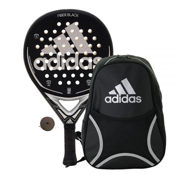 Pack adidas fiber glass black, mochila adidas y overgrip