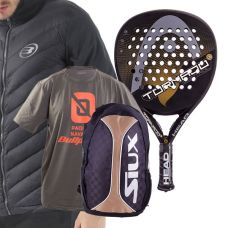 PACK HEAD GRAPHENE TORNADO CONTROL LTD GOLD Y MOCHILA SIUX TRAIL AMARILLO