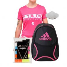 PACK SIUX FEMME T SHIRT, OVERGRIPS, MASQUE ET SAC A DOS ADIDAS