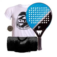 PACK ADIDAS FAST COURT AZUL Y BOLSA DE DEPORTE JOHN SMITH NEGRA