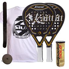 PACK 2 PALAS KAITT XTREME PRO EXCELLENCE 2.0 2016 Y BOLAS BULLPADEL GOLD