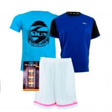 PACK JUNIOR CAMISETA SIUX HERMES - CAMISETA SIUX ENTRENAMIENTO - PANTALN CALIXTO ROSA - OVERGRIP VISION