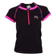 Camiseta Cremallera Negro Rosa