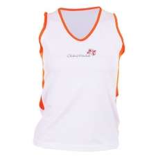 Camiseta Ocho Padel Sin Mangas Blanca Naranja
