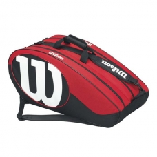 RAQUETERO WILSON MATCH II DE 12 ROJO NEGRO